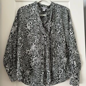 H&M animal print long sleeve blouse size 4
